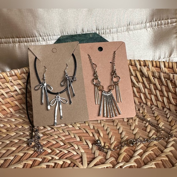 Jewelry - Vintage Gold and Silver toneTassel Earrings and Necklaces Sets